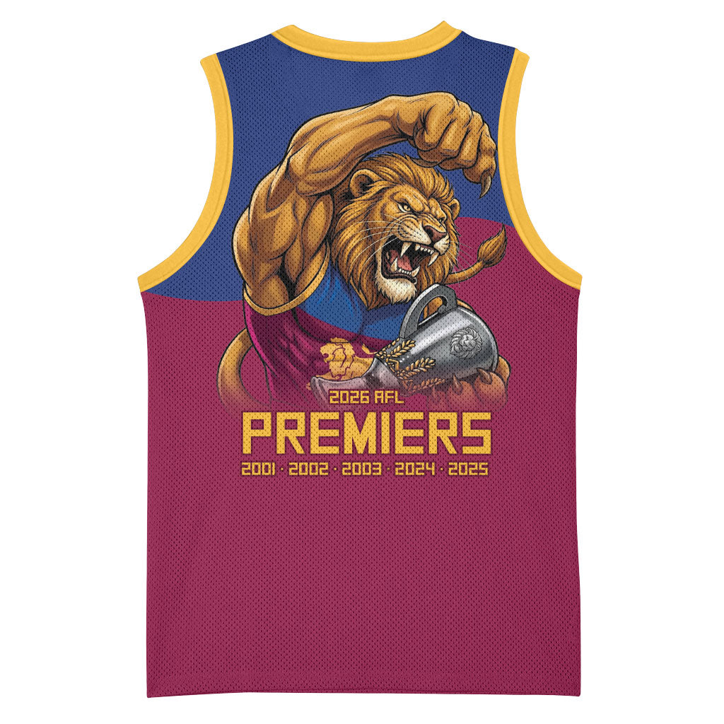 Brisbane Lions Premiers 2026 Basketball Jersey Six-Time Champions