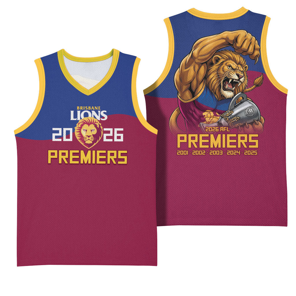 Brisbane Lions Premiers 2026 Basketball Jersey Six-Time Champions