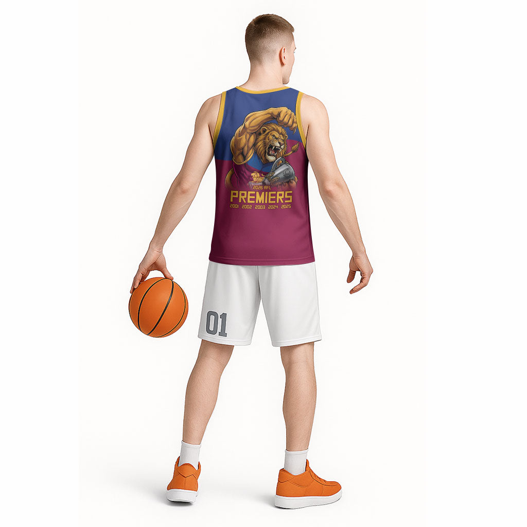 Brisbane Lions Premiers 2026 Basketball Jersey Six-Time Champions