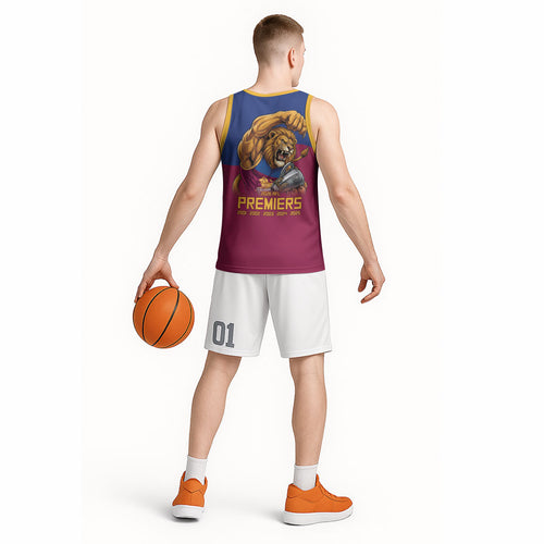 Brisbane Lions Premiers 2026 Basketball Jersey Six-Time Champions