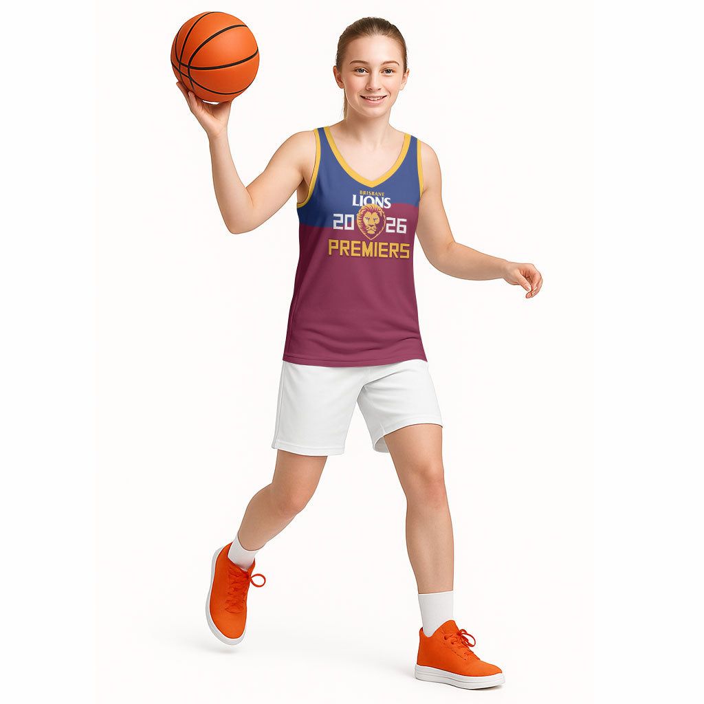 Brisbane Lions Premiers 2026 Basketball Jersey Six-Time Champions