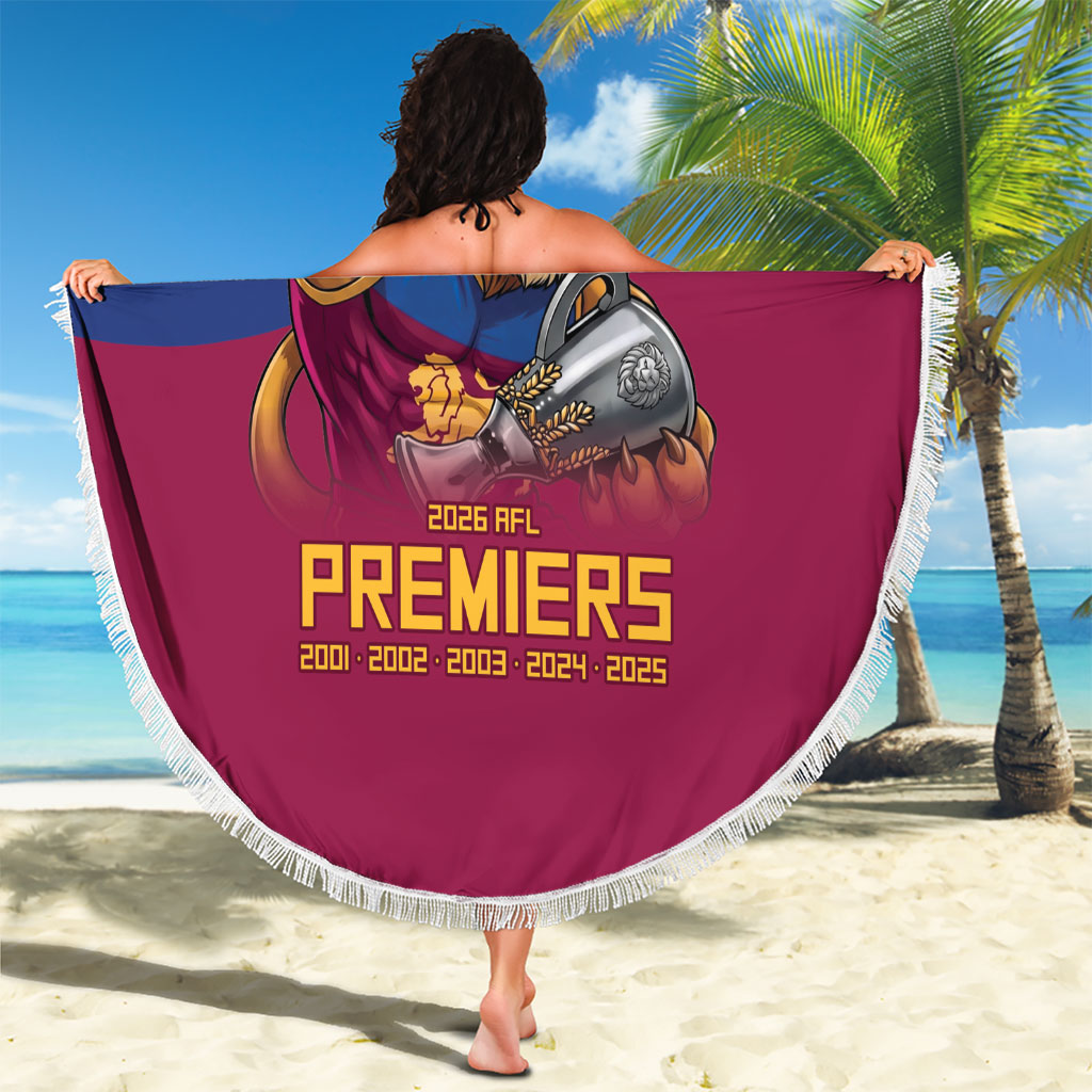 Brisbane Lions Premiers 2026 Beach Blanket Six-Time Champions