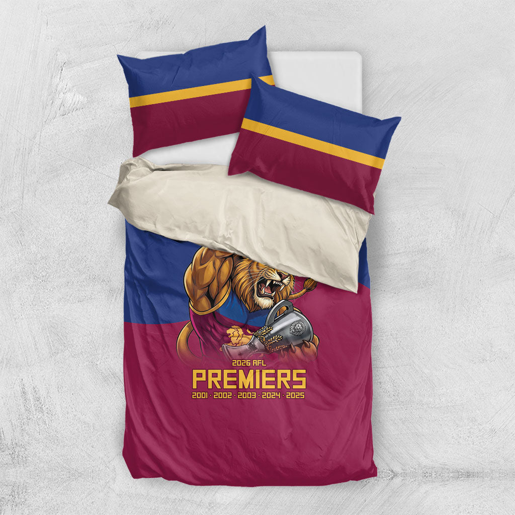 Brisbane Lions Premiers 2026 Bedding Set Six-Time Champions