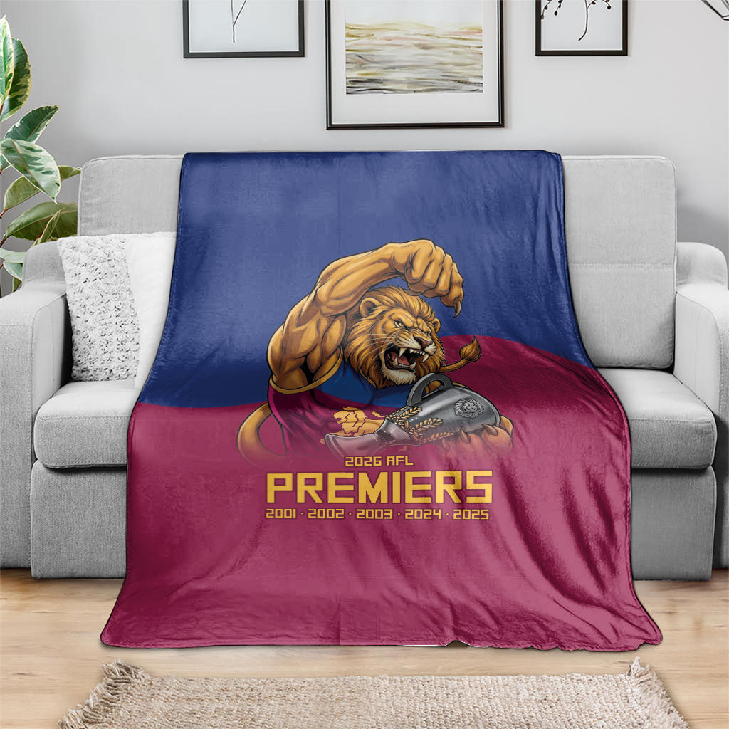 Brisbane Lions Premiers 2026 Blanket Six-Time Champions