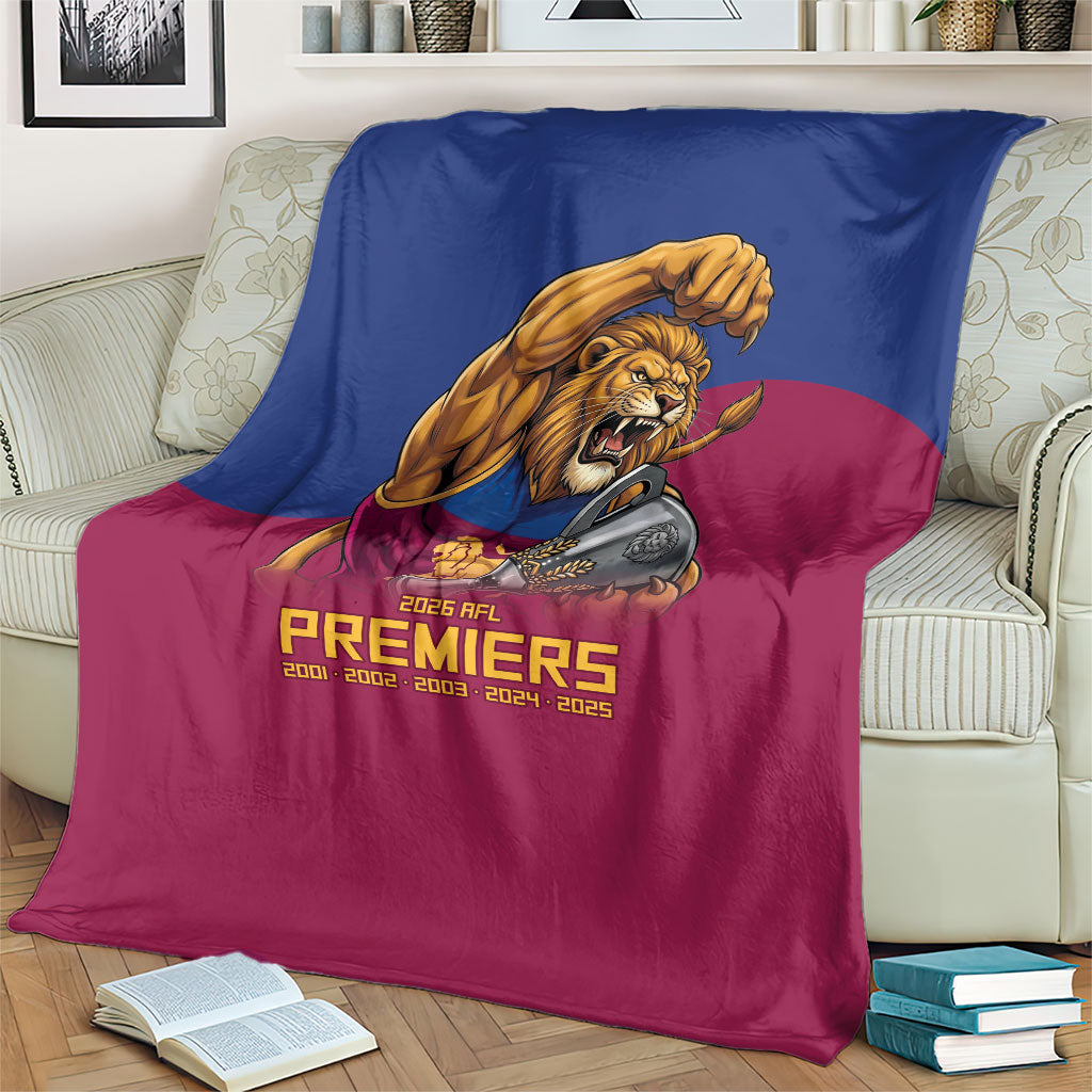 Brisbane Lions Premiers 2026 Blanket Six-Time Champions