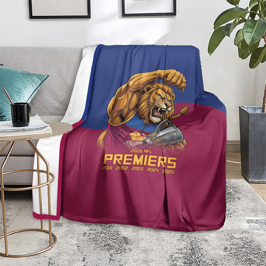 Brisbane Lions Premiers 2026 Blanket Six-Time Champions