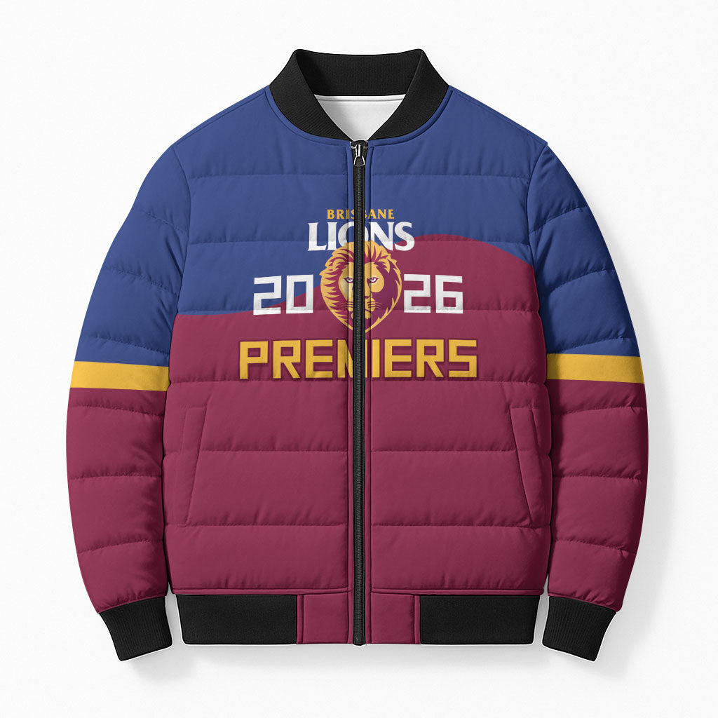 Brisbane Lions Premiers 2026 Bomber Puffer Jacket Six-Time Champions