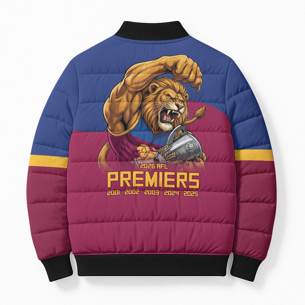 Brisbane Lions Premiers 2026 Bomber Puffer Jacket Six-Time Champions