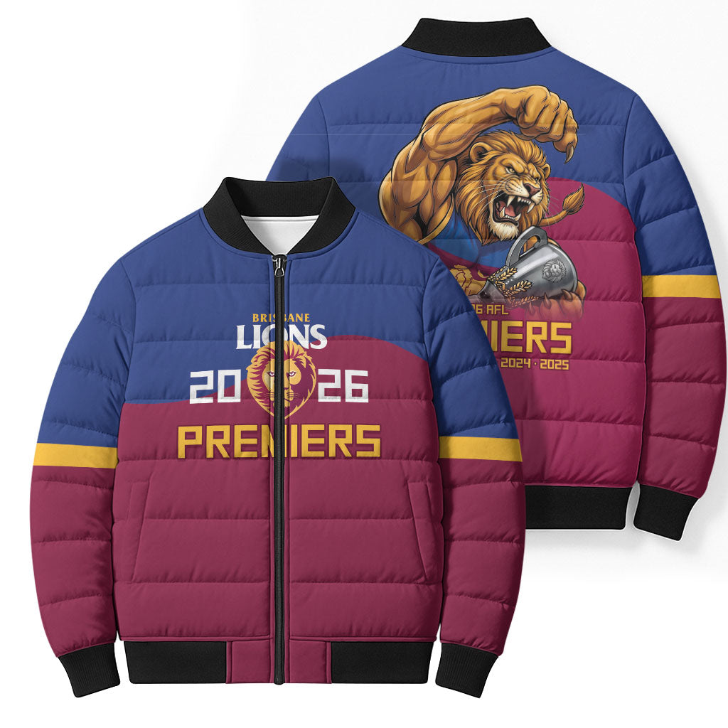 Brisbane Lions Premiers 2026 Bomber Puffer Jacket Six-Time Champions