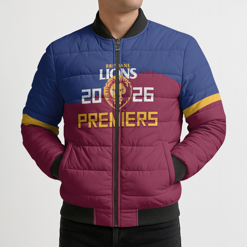 Brisbane Lions Premiers 2026 Bomber Puffer Jacket Six-Time Champions
