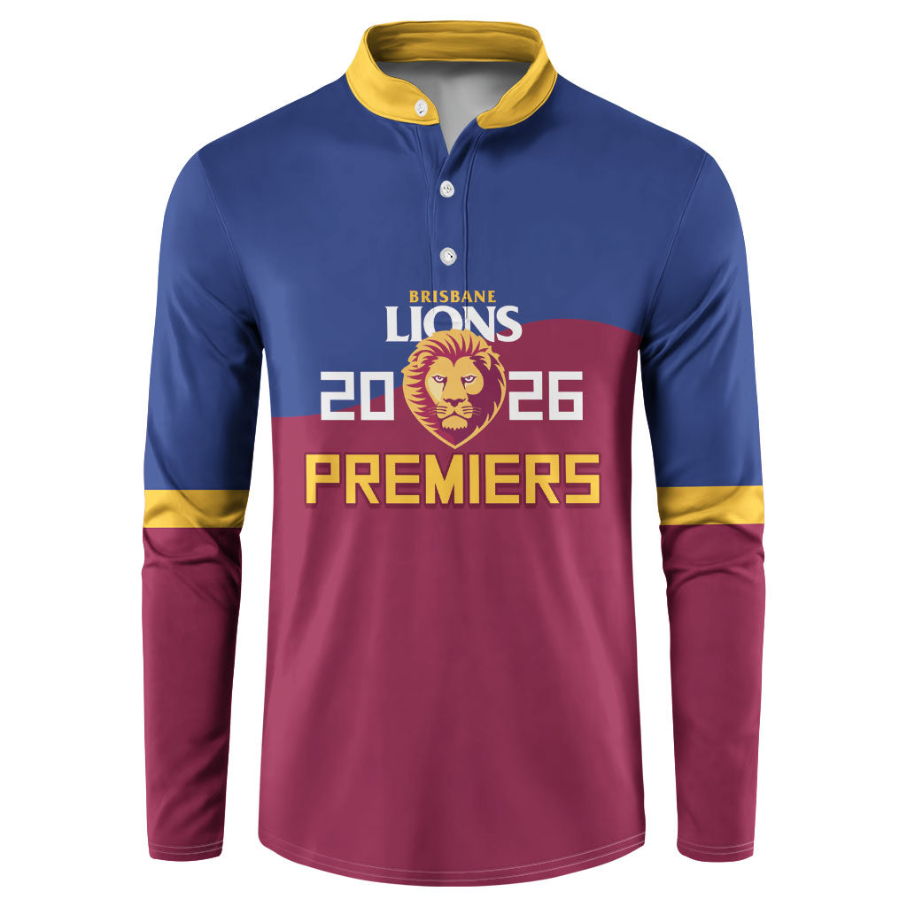 Brisbane Lions Premiers 2026 Button Sweatshirt Six-Time Champions