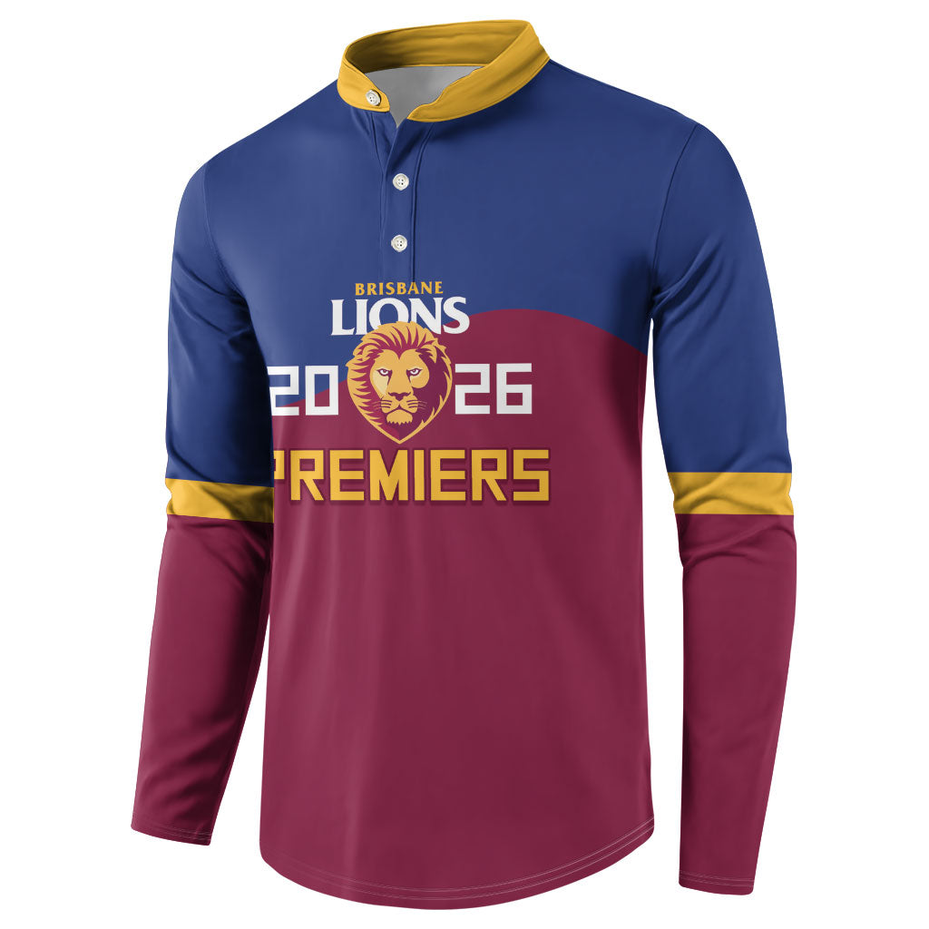 Brisbane Lions Premiers 2026 Button Sweatshirt Six-Time Champions