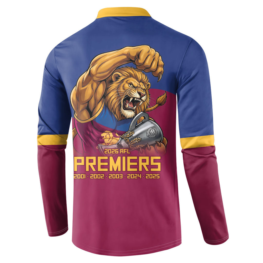 Brisbane Lions Premiers 2026 Button Sweatshirt Six-Time Champions