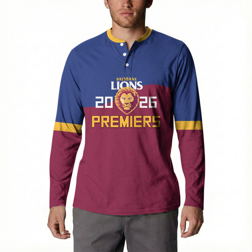 Brisbane Lions Premiers 2026 Button Sweatshirt Six-Time Champions