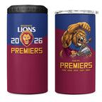 Brisbane Lions Premiers 2026 4 in 1 Can Cooler Tumbler Six-Time Champions