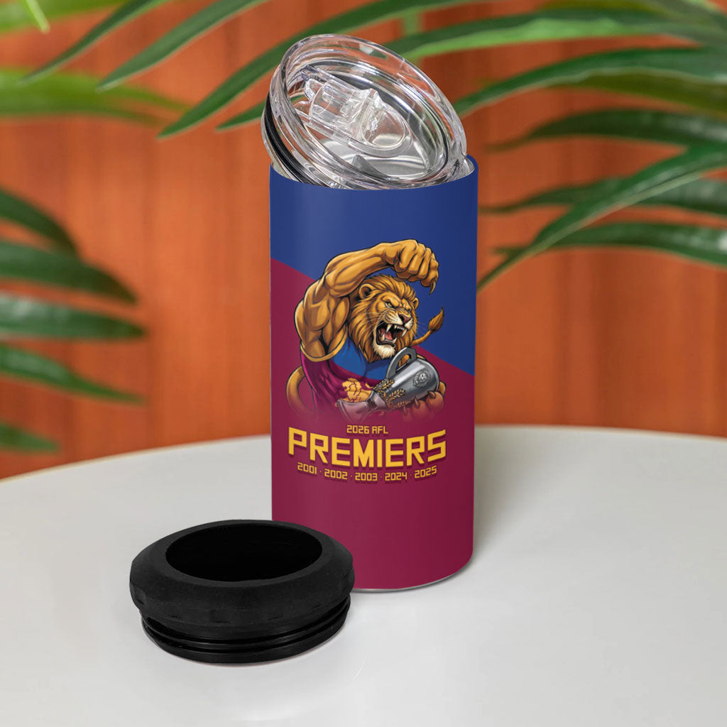 Brisbane Lions Premiers 2026 4 in 1 Can Cooler Tumbler Six-Time Champions
