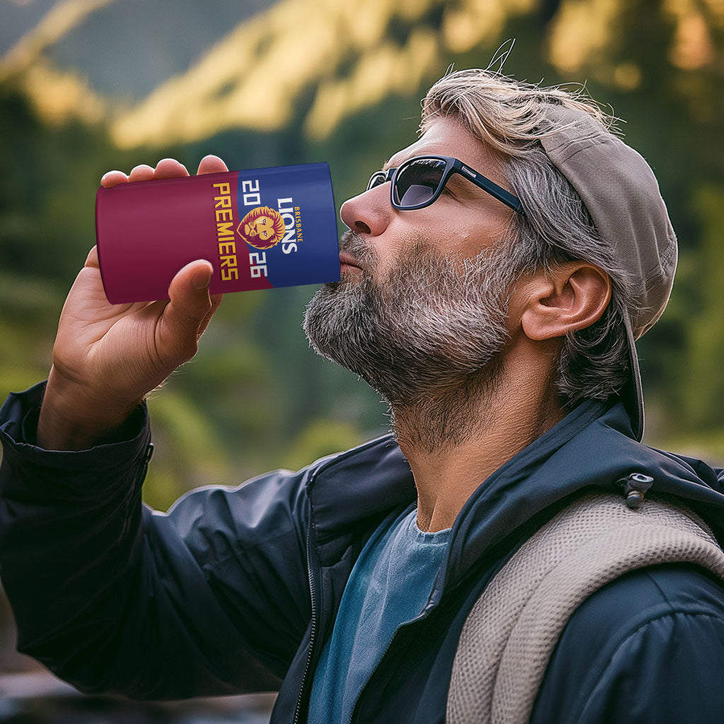 Brisbane Lions Premiers 2026 4 in 1 Can Cooler Tumbler Six-Time Champions