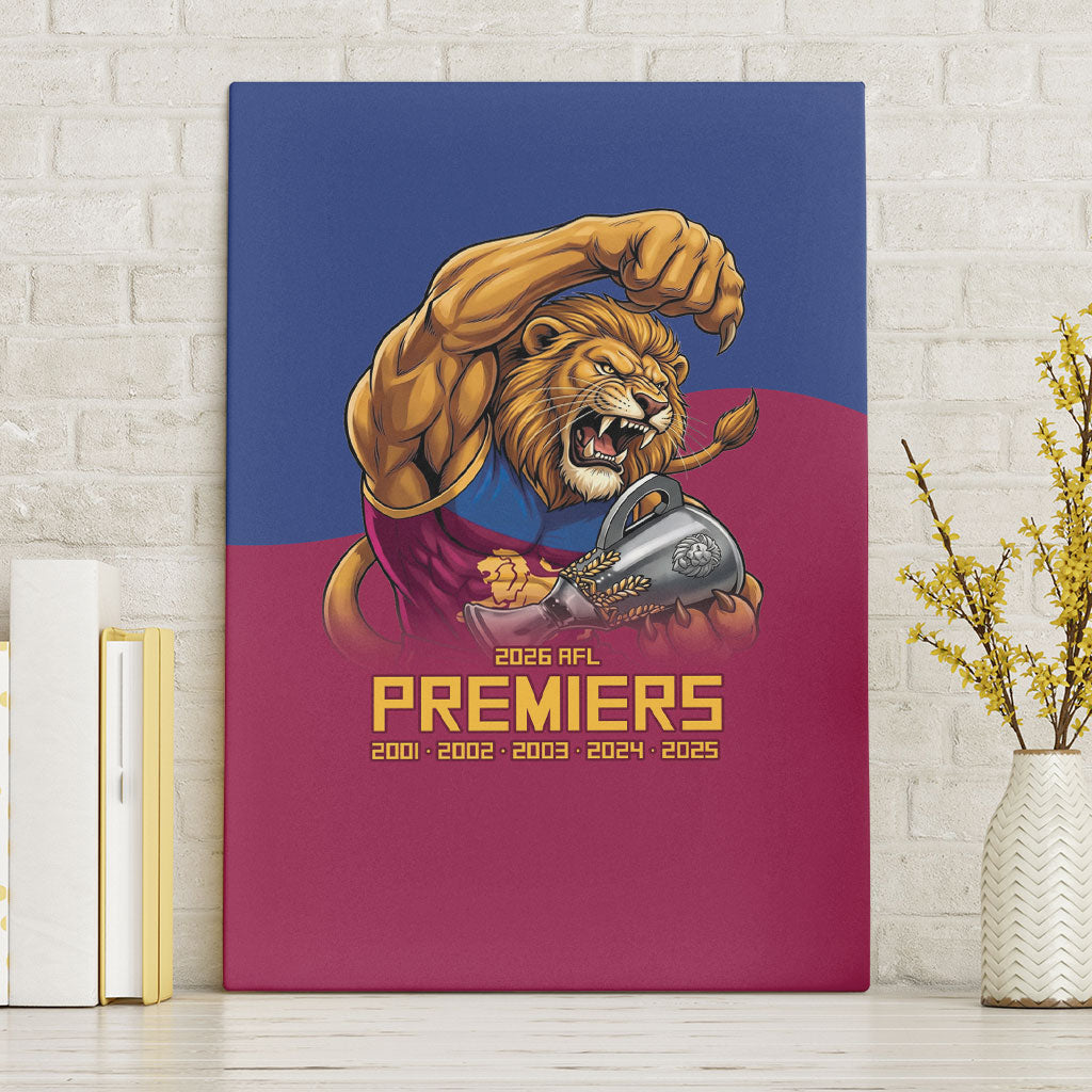 Brisbane Lions Premiers 2026 Canvas Wall Art Six-Time Champions