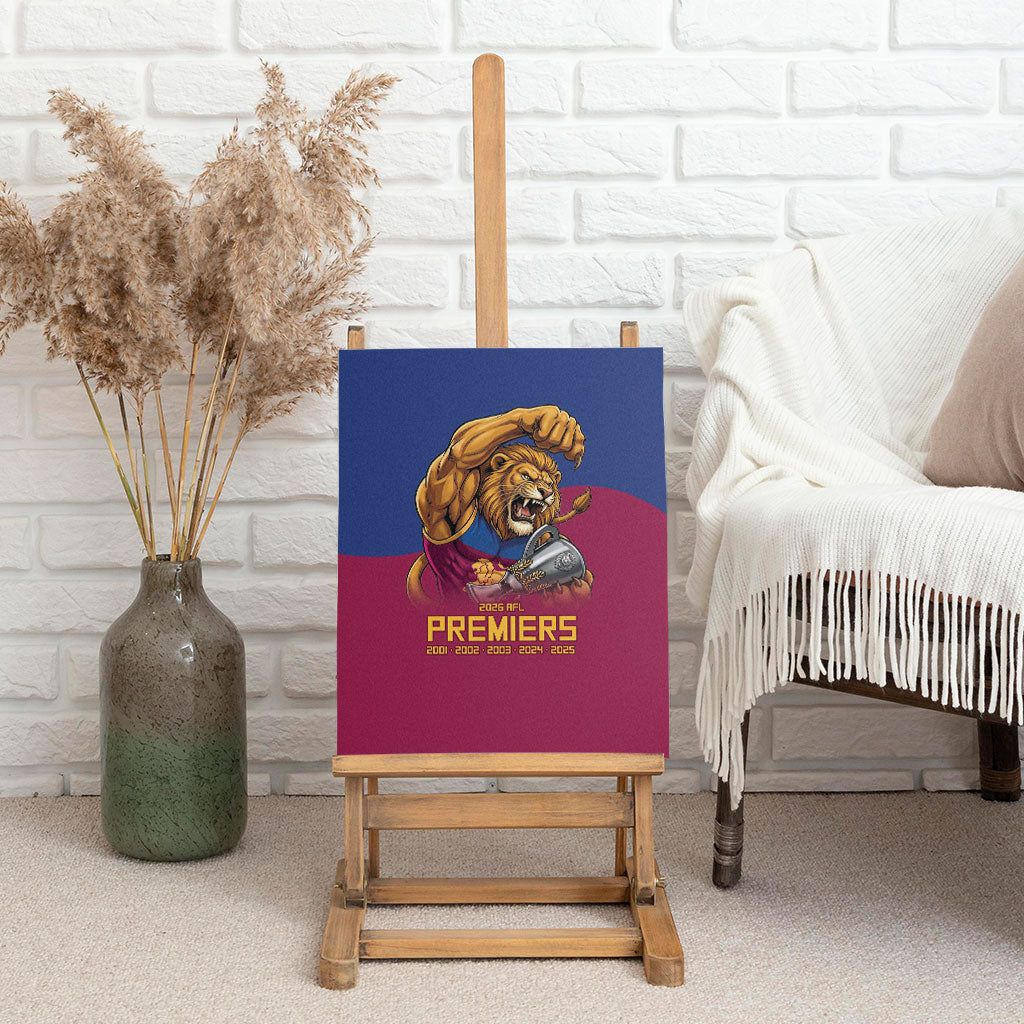 Brisbane Lions Premiers 2026 Canvas Wall Art Six-Time Champions