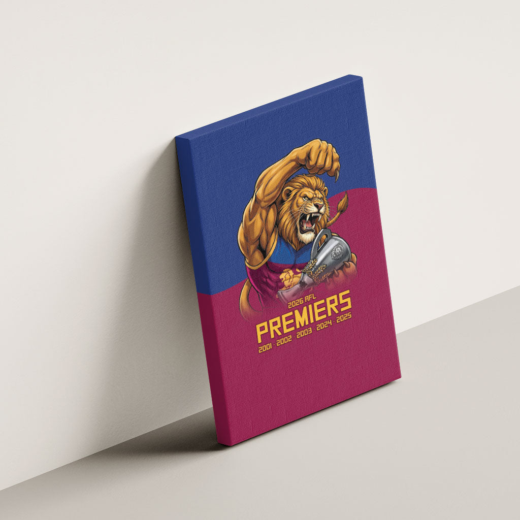 Brisbane Lions Premiers 2026 Canvas Wall Art Six-Time Champions