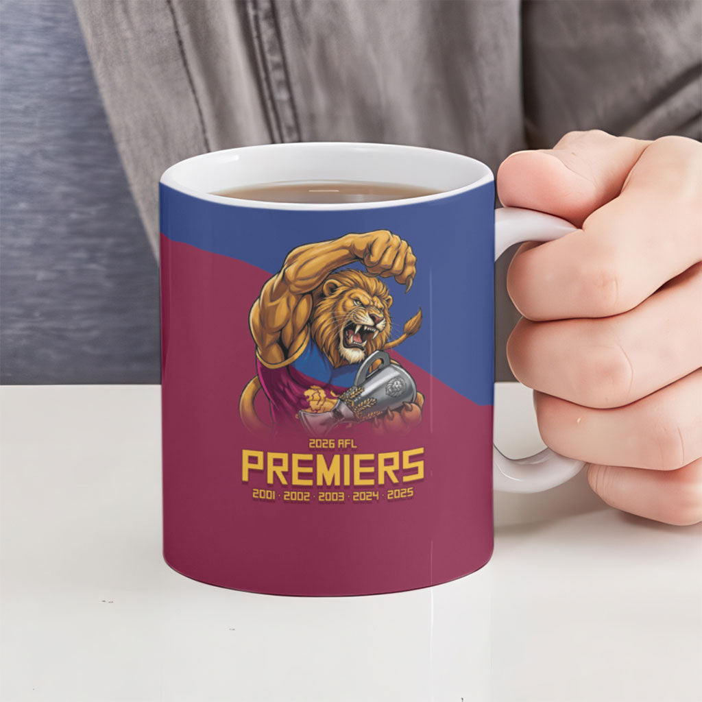 Brisbane Lions Premiers 2026 Ceramic Mug Six-Time Champions