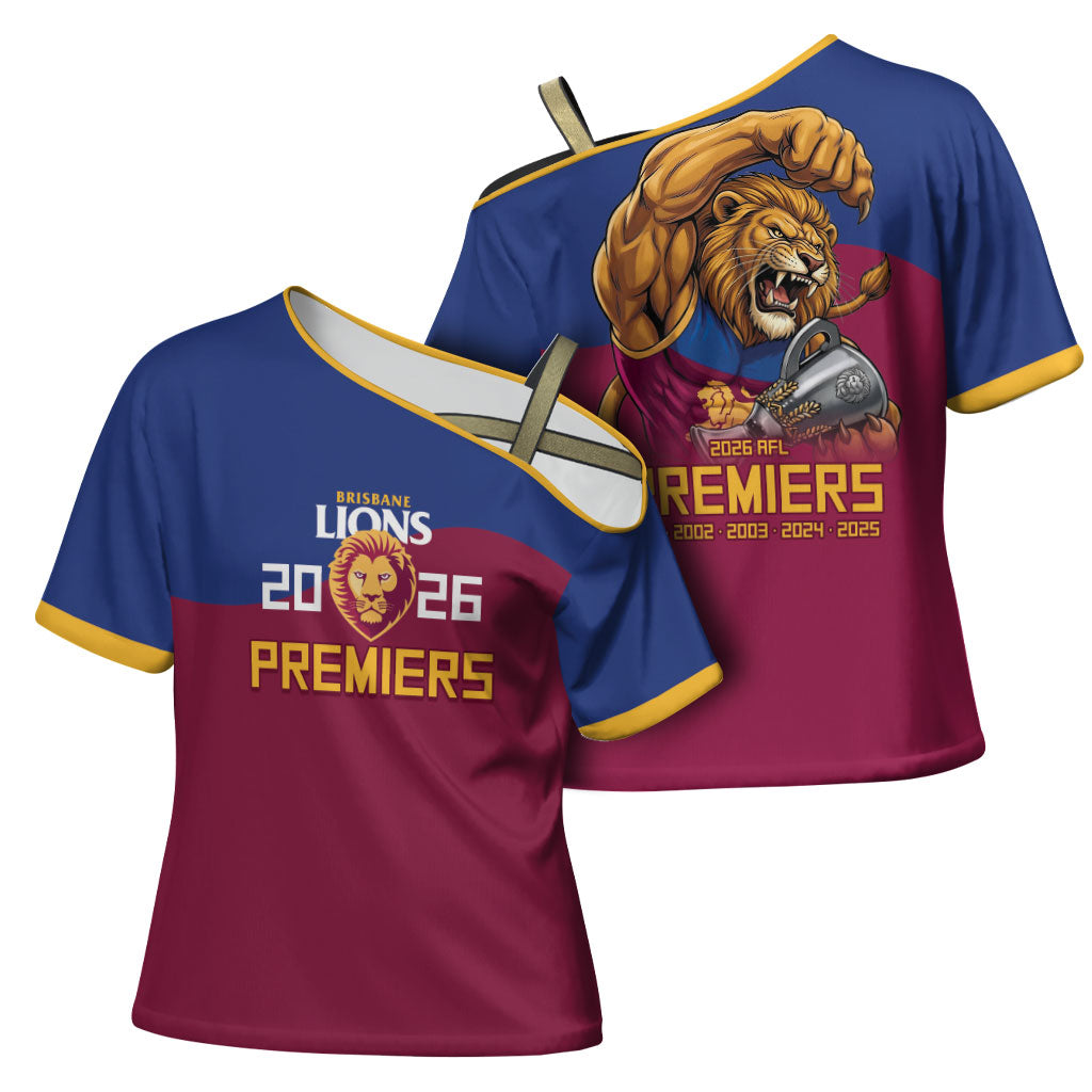 Brisbane Lions Premiers 2026 Cross Shoulder Shirt Six-Time Champions