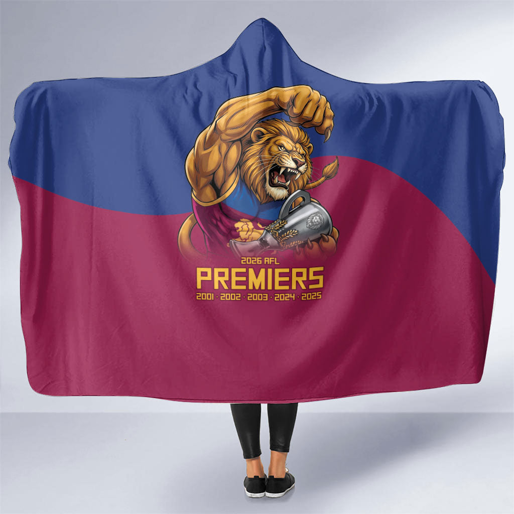 Brisbane Lions Premiers 2026 Hooded Blanket Six-Time Champions