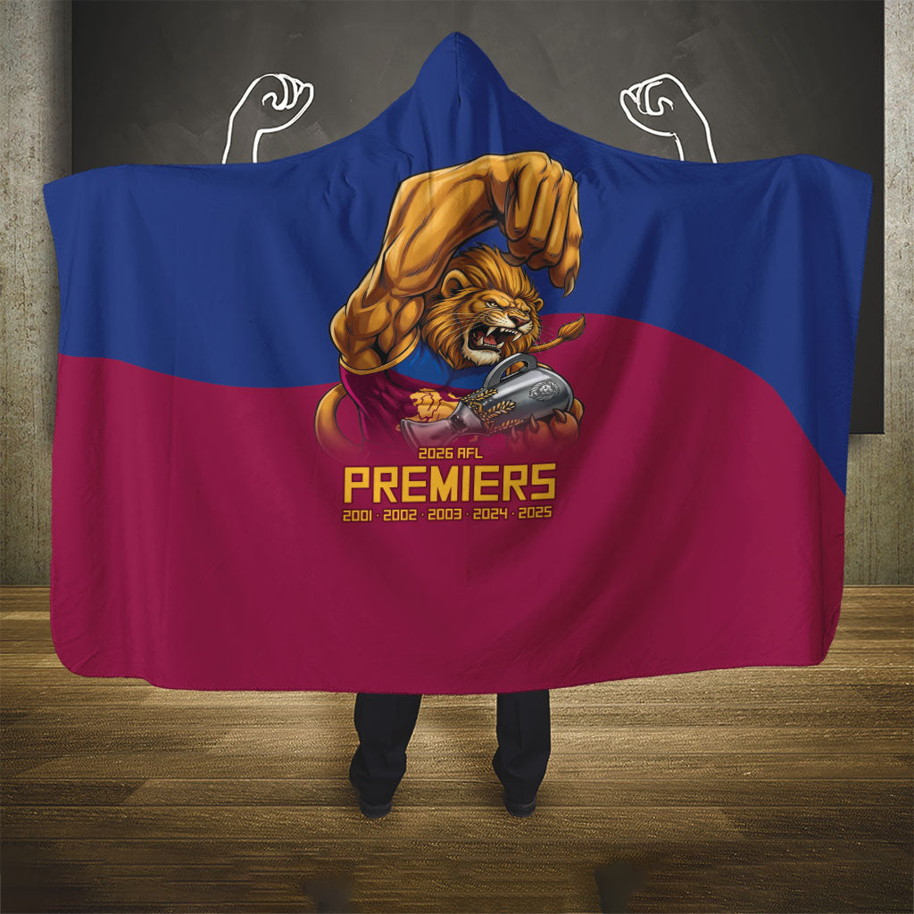 Brisbane Lions Premiers 2026 Hooded Blanket Six-Time Champions