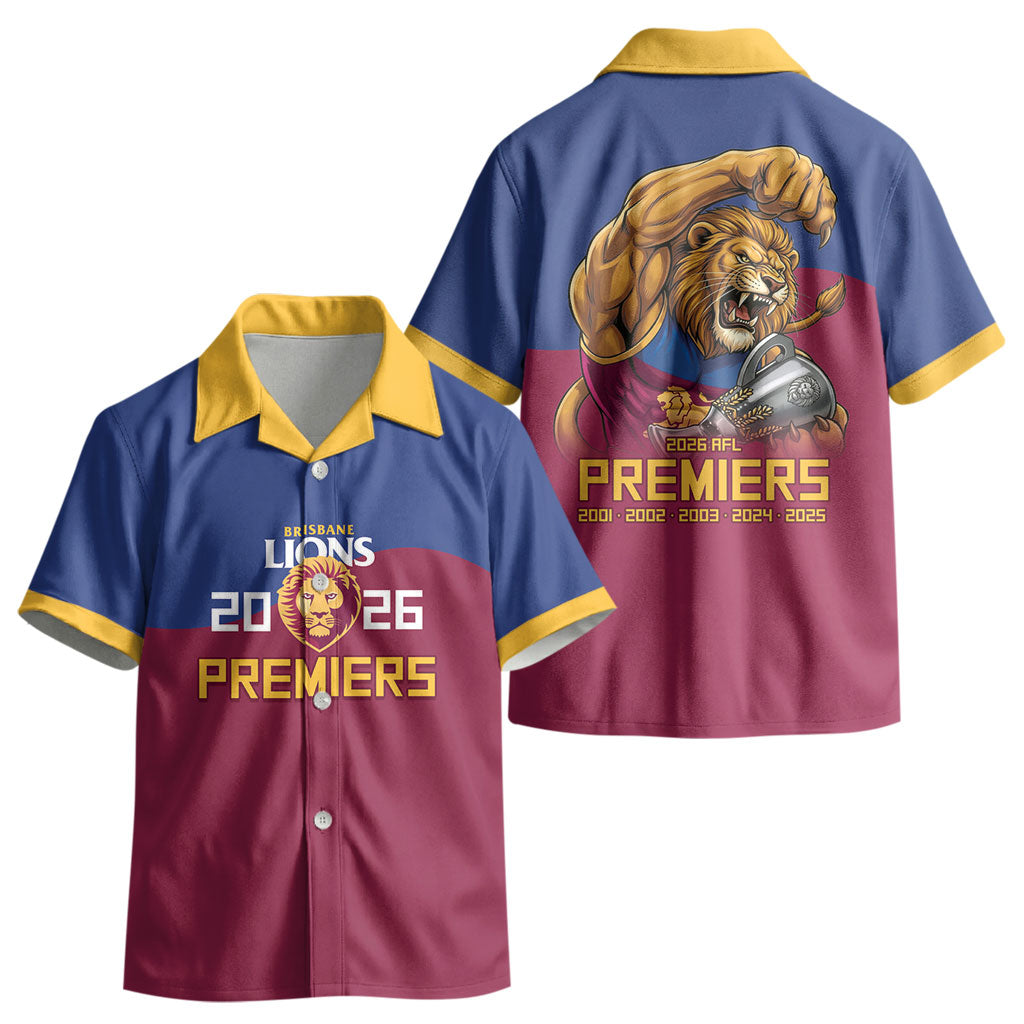 Brisbane Lions Premiers 2026 Kid Hawaiian Shirt Six-Time Champions