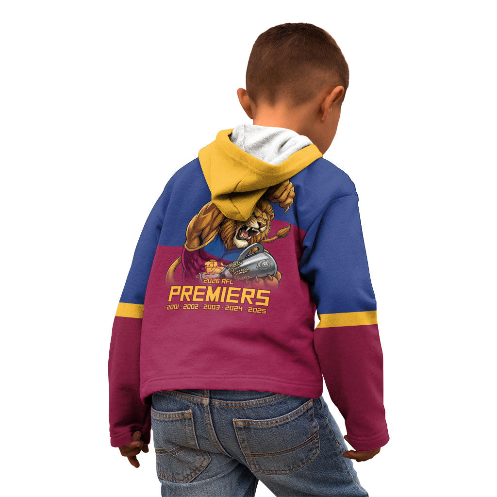 Brisbane Lions Premiers 2026 Kid Hoodie Six-Time Champions