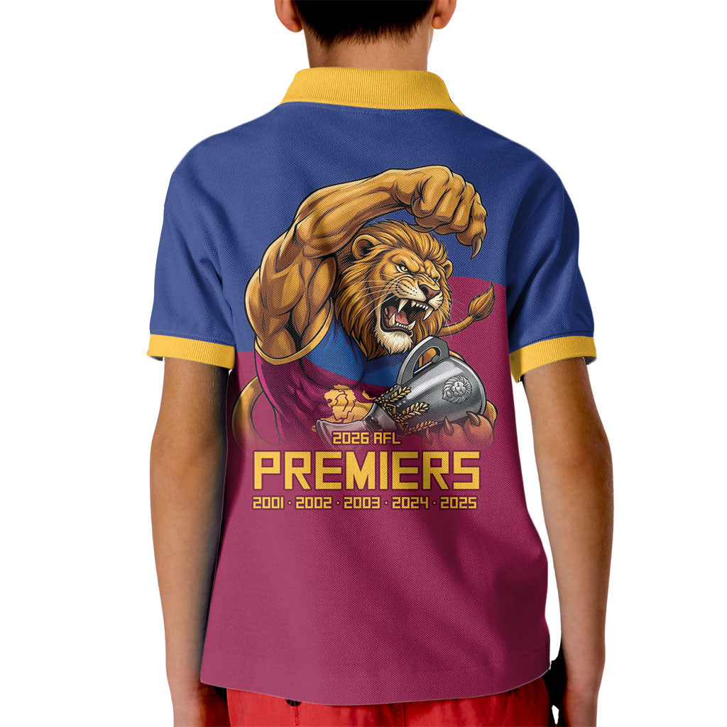 Brisbane Lions Premiers 2026 Kid Polo Shirt Six-Time Champions