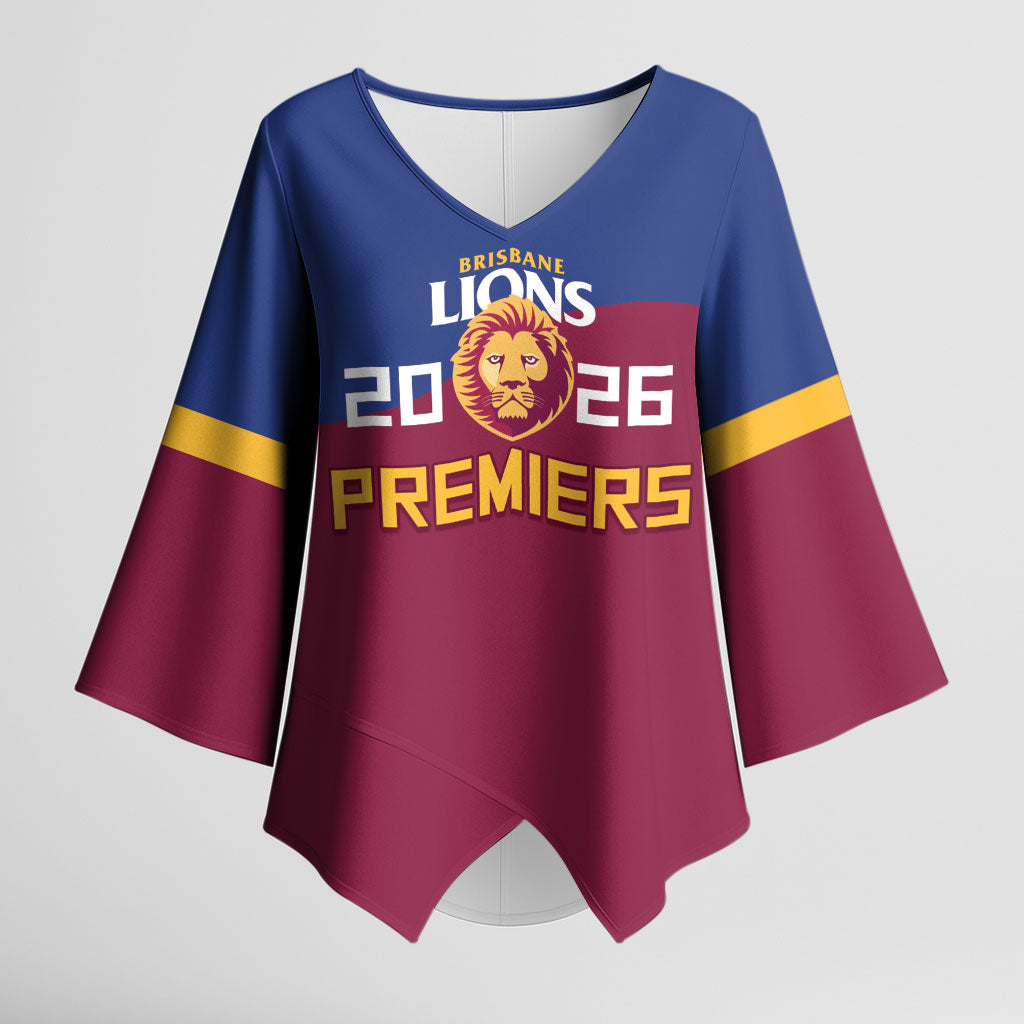 Brisbane Lions Premiers 2026 Kimono Sleeve Blouse Six-Time Champions