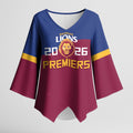 Brisbane Lions Premiers 2026 Kimono Sleeve Blouse Six-Time Champions