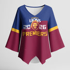 Brisbane Lions Premiers 2026 Kimono Sleeve Blouse Six-Time Champions