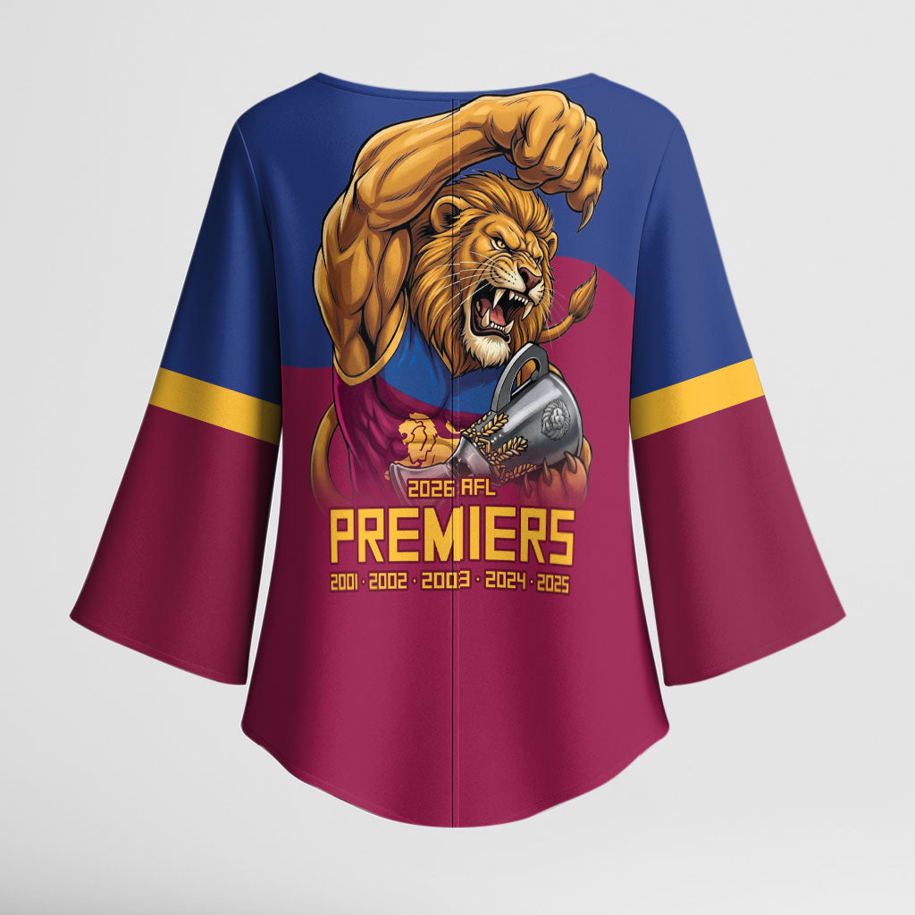 Brisbane Lions Premiers 2026 Kimono Sleeve Blouse Six-Time Champions