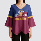 Brisbane Lions Premiers 2026 Kimono Sleeve Blouse Six-Time Champions