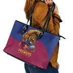 Brisbane Lions Premiers 2026 Leather Tote Bag Six-Time Champions
