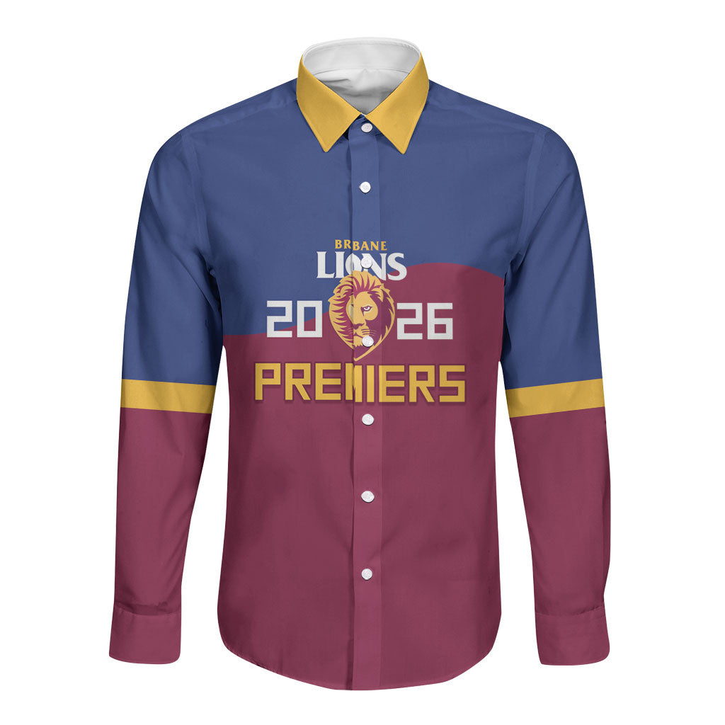 Brisbane Lions Premiers 2026 Long Sleeve Button Shirt Six-Time Champions