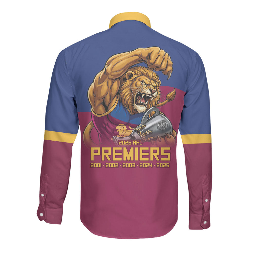 Brisbane Lions Premiers 2026 Long Sleeve Button Shirt Six-Time Champions