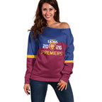 Brisbane Lions Premiers 2026 Off Shoulder Sweater Six-Time Champions