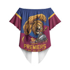 Brisbane Lions Premiers 2026 Off Shoulder Wrap Waist Top Six-Time Champions