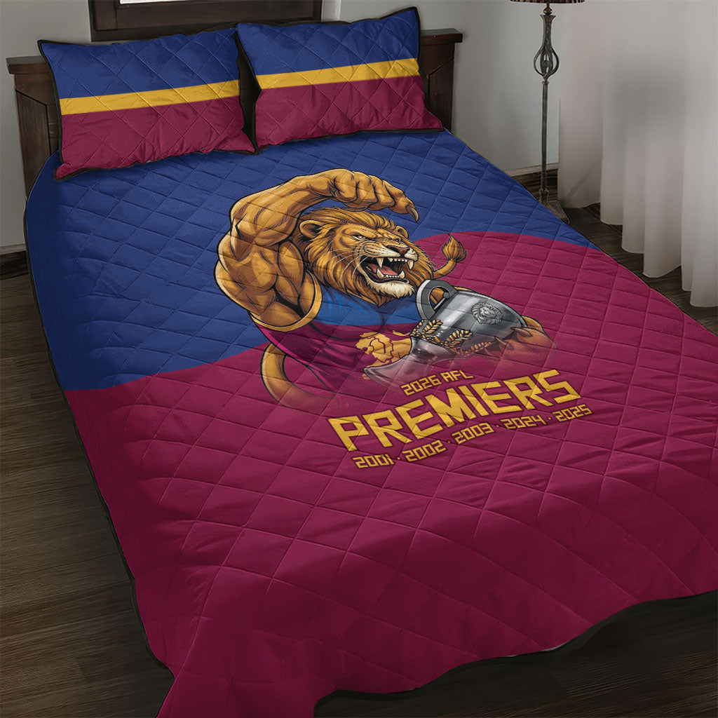 Brisbane Lions Premiers 2026 Quilt Bed Set Six-Time Champions