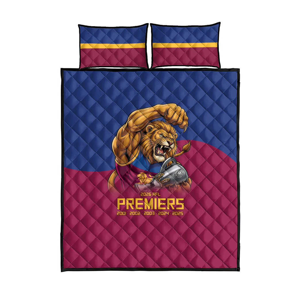 Brisbane Lions Premiers 2026 Quilt Bed Set Six-Time Champions