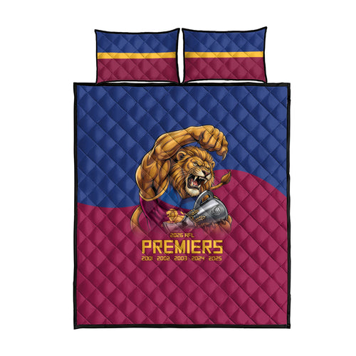 Brisbane Lions Premiers 2026 Quilt Bed Set Six-Time Champions