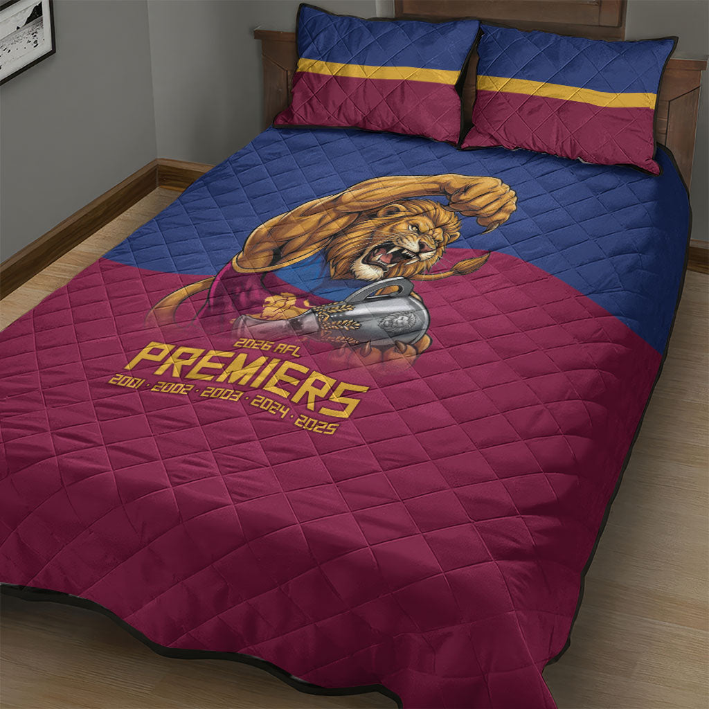 Brisbane Lions Premiers 2026 Quilt Bed Set Six-Time Champions