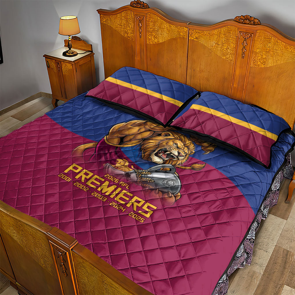 Brisbane Lions Premiers 2026 Quilt Bed Set Six-Time Champions