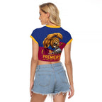 Brisbane Lions Premiers 2026 Raglan Cropped T Shirt Six-Time Champions