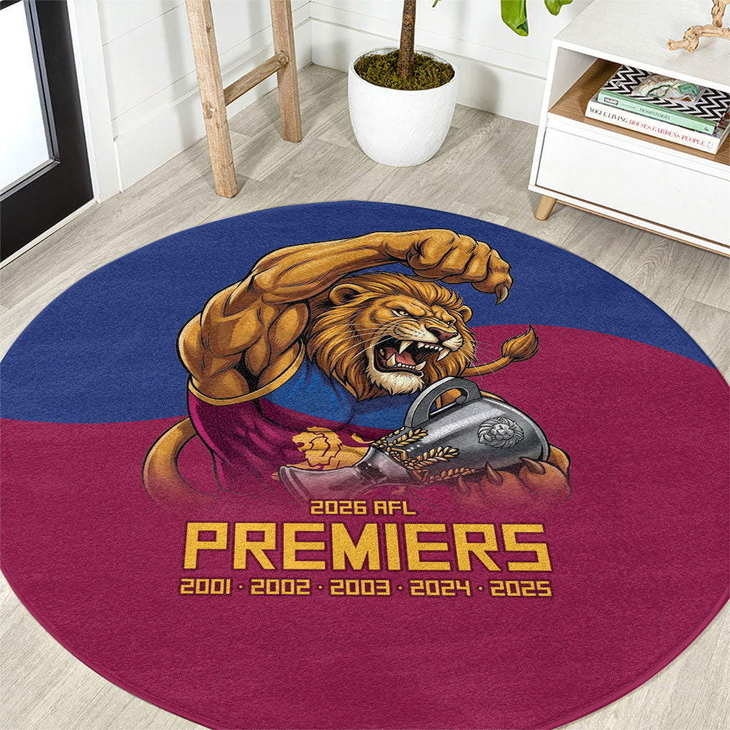 Brisbane Lions Premiers 2026 Round Carpet Six-Time Champions