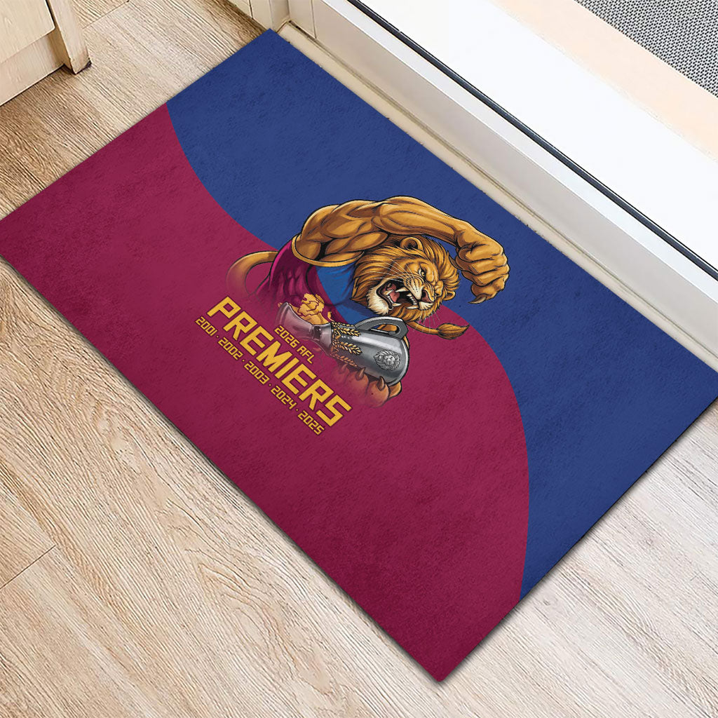 Brisbane Lions Premiers 2026 Rubber Doormat Six-Time Champions