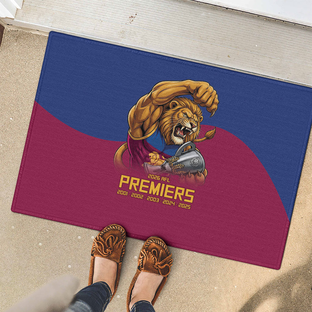 Brisbane Lions Premiers 2026 Rubber Doormat Six-Time Champions